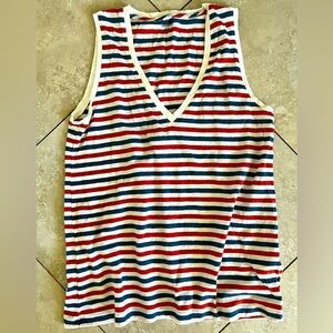 Madewell V-Neck Striped Tank Size Small
